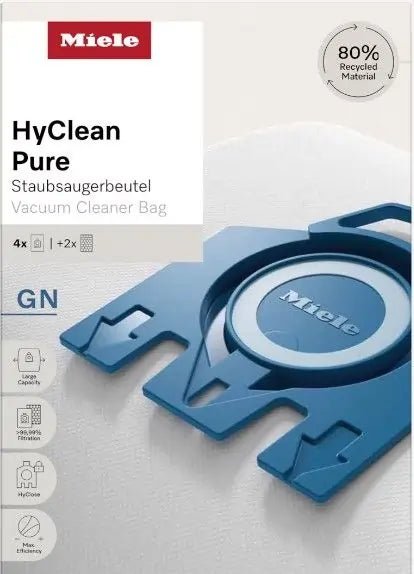 Miele HyClean Pure GN Dust Bag Pack (4 Dust Bags + 2 Filters) For Compact Vacuum Cleaners | Atlantic Electrics