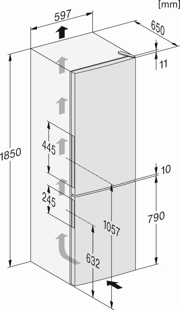 Miele KD4072E 186cm 70/30 Frost Free Fridge Freezer - Silver | Atlantic Electrics - 39915506041055 