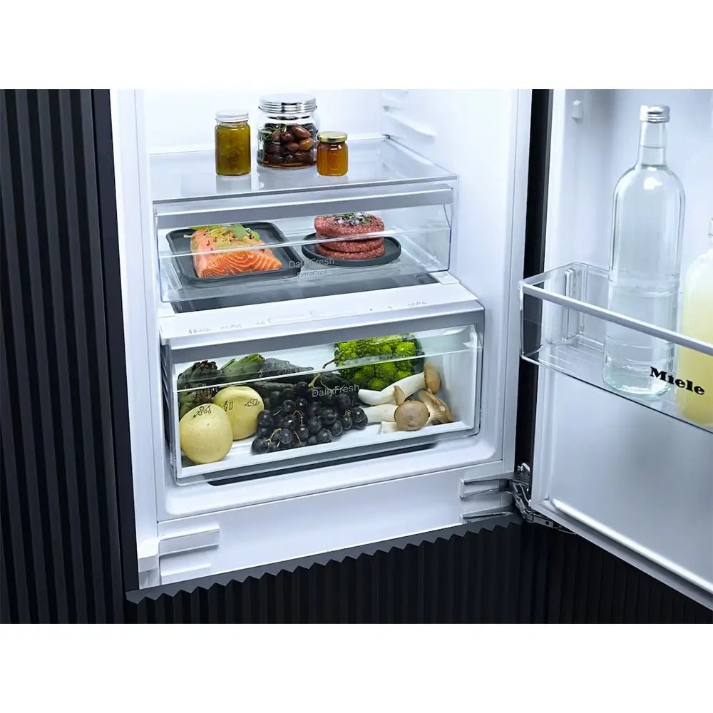 Miele KDN7724E 260 Litre Built-In Fridge Freezer Combination with DailyFresh ExtraCool and NoFrost, 54.1cm Wide - Fixed Door - Atlantic Electrics - 41468292137183 