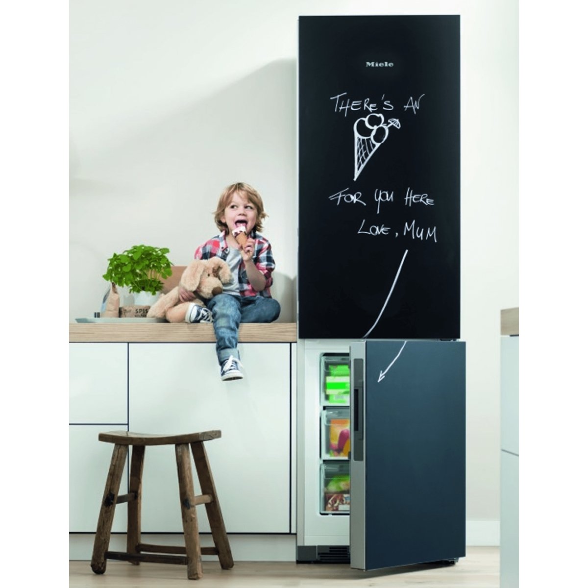 Miele KFN29233D 70-30 Blackboard Frost Free Fridge Freezer | Atlantic Electrics