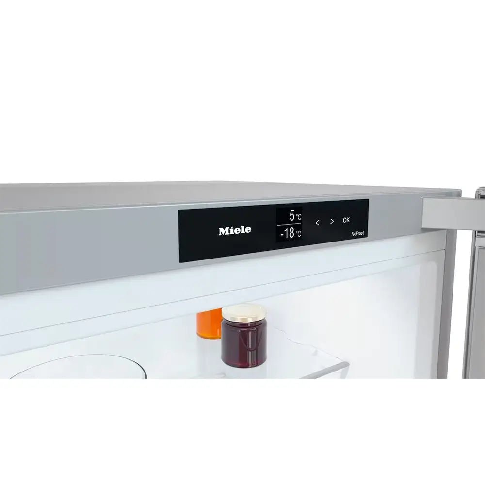 Miele KFN4395DD 371 Litre Freestanding Fridge-Freezer 60/40 Split with DailyFresh, NoFrost & ComfortClean - Stainless Look | Atlantic Electrics - 41437830512863 