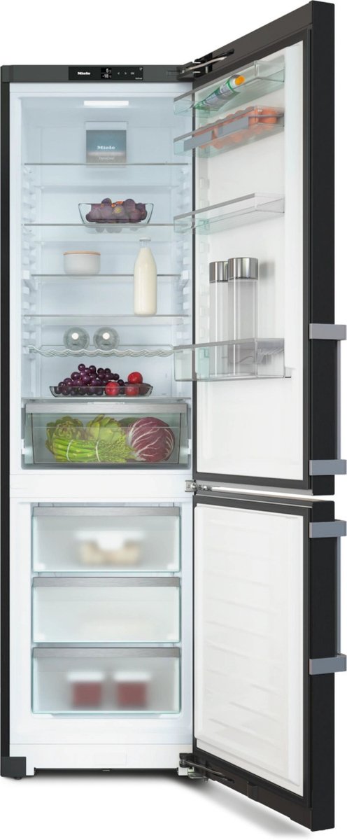 Miele KFN4795DD 372 Litre Freestanding Fridge-Freezer with DailyFresh and NoFrost - BlackSteel Door | Atlantic Electrics - 41426356404447 