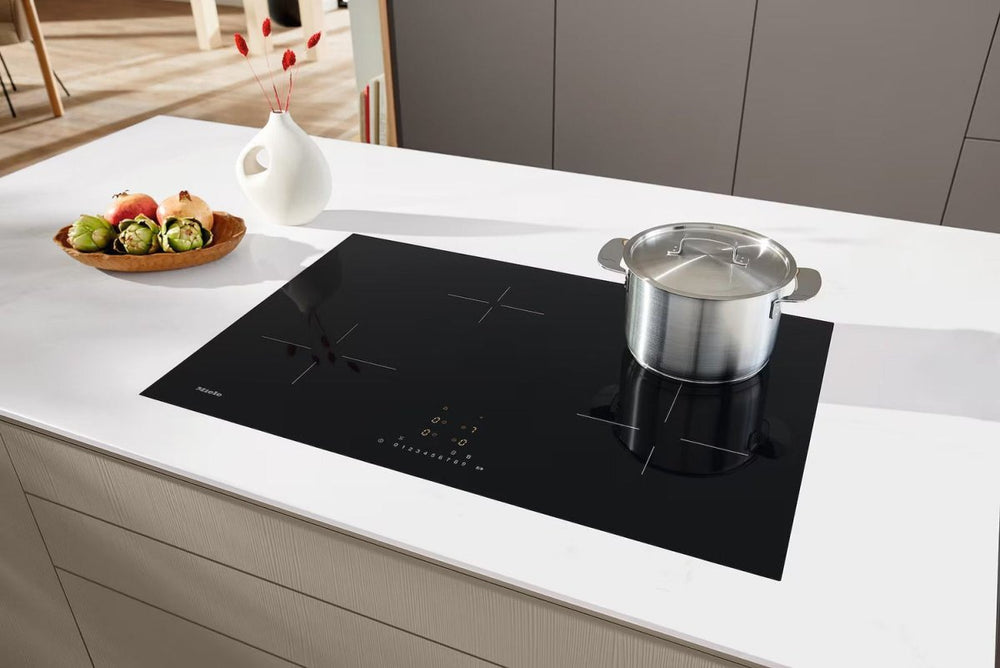 Miele KM7373FL-BK Induction Hob with Onset Controls, 4 Cooking Zones, 1 Flex Cooking Area, 80cm Wide - Black - Atlantic Electrics - 41426359091423 