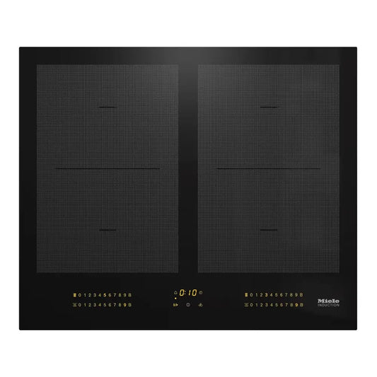 Miele KM7564FL Induction Hob with Onset Controls, 4 Cooking Zones with 2 PowerFlex Areas - Black | Atlantic Electrics