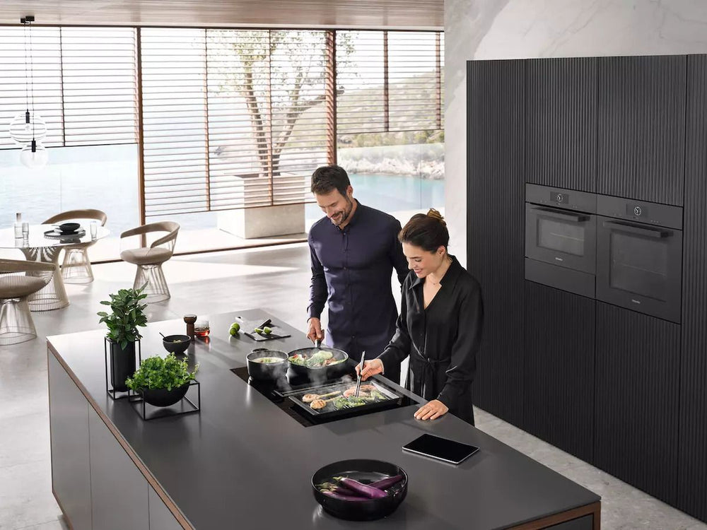 Miele KMDA7473FL-U Induction Hob with Integrated Vapour Extraction with Silence Motor & 2 Flex Zones, 80cm Wide - Black | Atlantic Electrics - 41617642520799 