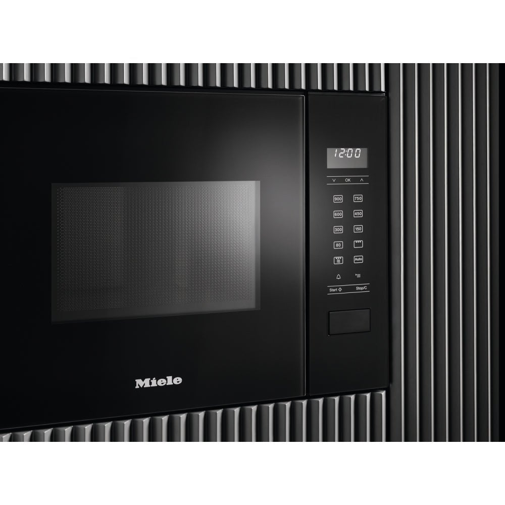 Miele M2234SC 17 Litre Built-in Microwave Oven with Integrated Quartz Grill, Sensor Controls, 59.5cm Wide - Obsidian Black | Atlantic Electrics - 41559253713119 
