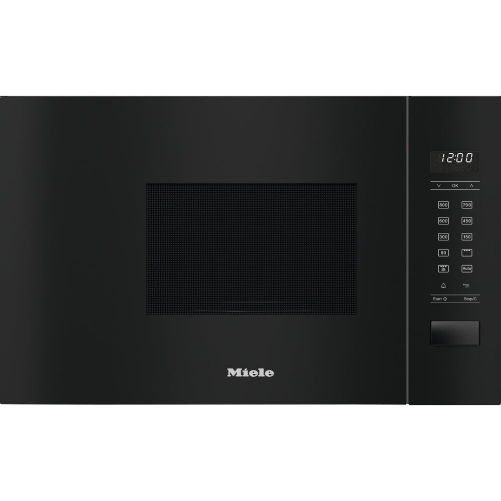 Miele M2234SC 17 Litre Built-in Microwave Oven with Integrated Quartz Grill, Sensor Controls, 59.5cm Wide - Obsidian Black | Atlantic Electrics - 41559253647583 