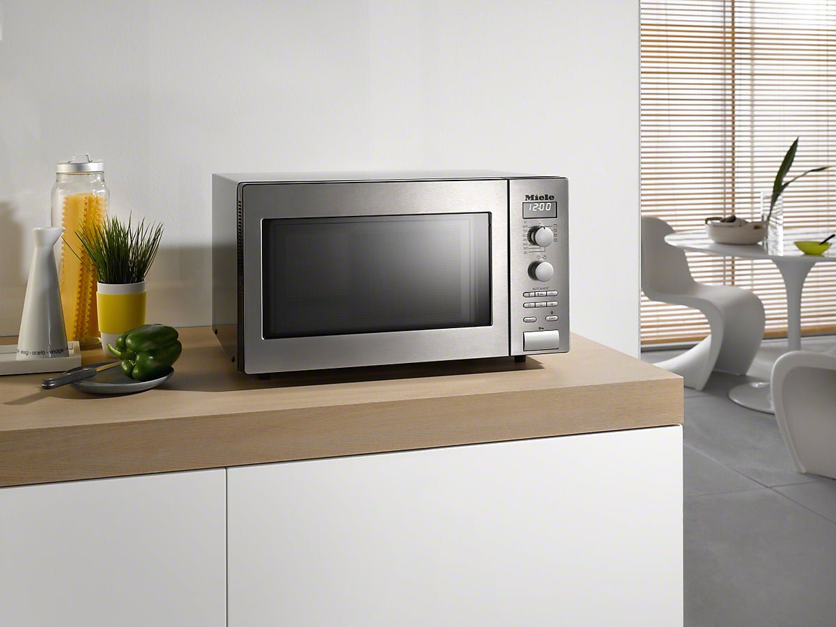 Miele M6012SC-CLST 26 Litre Freestanding Microwave Oven, 900W, 52cm Wide - Stainless Steel - Atlantic Electrics