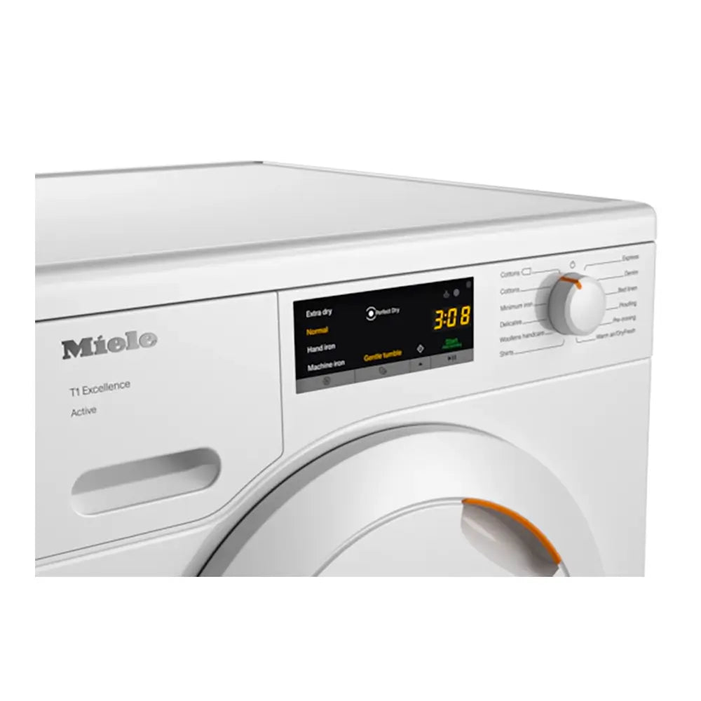 Miele TEA225WP Active 7Kg T1 Freestanding Heat Pump Dryer with A++ Rating, 59.6cm Wide - Lotus White - Atlantic Electrics