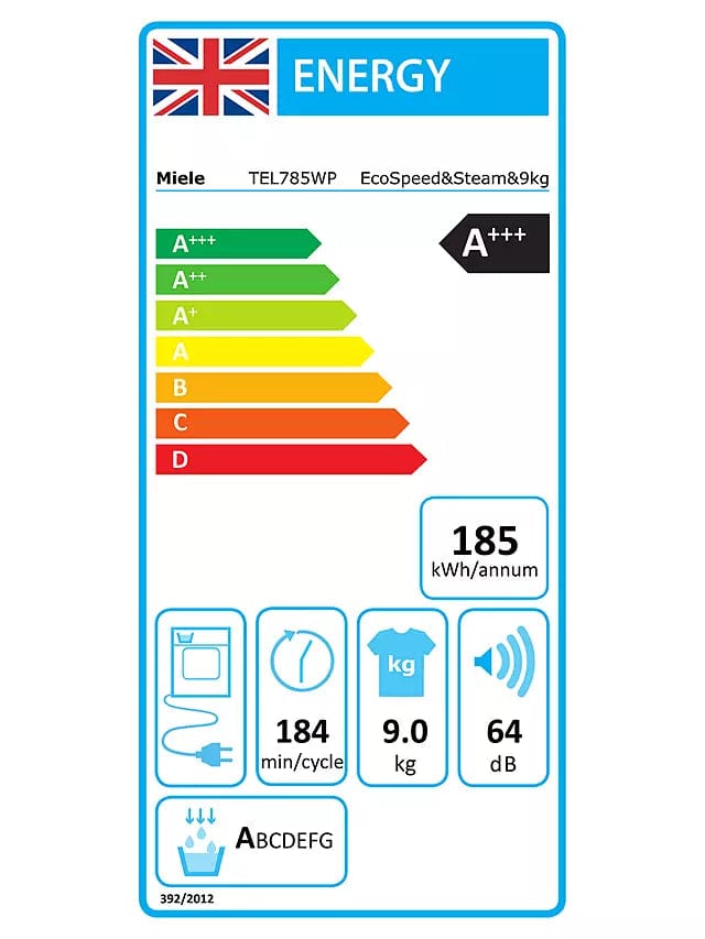 Miele TEL785WP Freestanding Heat Pump Tumble Dryer, 9kg Load, White | Atlantic Electrics - 39478277636319 