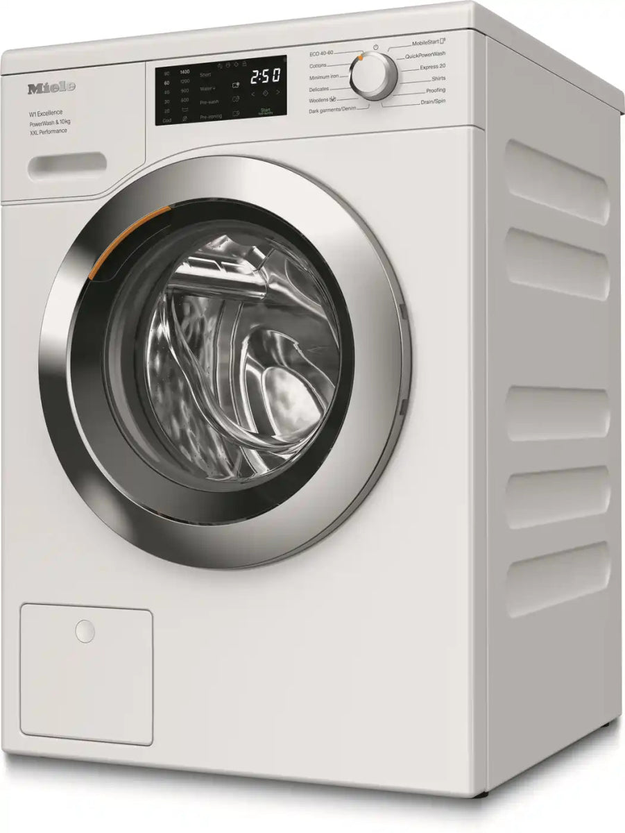 Miele WEK365 WCS QuickPowerWash 10Kg Washing Machine, 1400 Spin - White | Atlantic Electrics