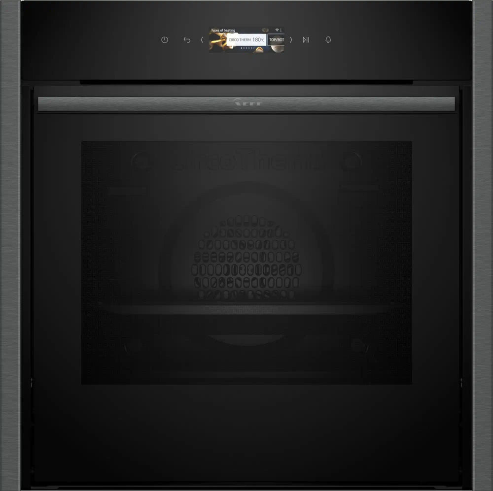 Neff B54CR71G0B N70 Slide and Hide Built-In Self Cleaning Electric Single Oven - Grey Graphite | Atlantic Electrics - 40472274206943 
