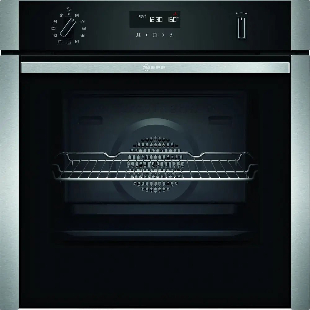 NEFF N50 Slide&Hide B6ACH7HH0B Wifi Connected Built In Electric Single Oven - Stainless Steel - Atlantic Electrics - 40157536125151 