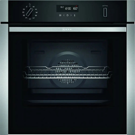 NEFF N50 Slide&Hide B6ACH7HH0B Wifi Connected Built In Electric Single Oven - Stainless Steel | Atlantic Electrics