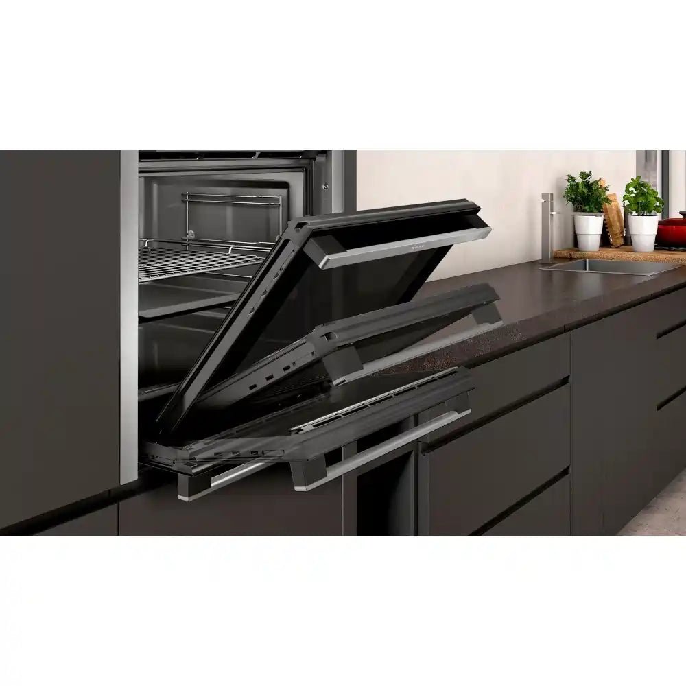 NEFF N50 Slide&Hide B6ACH7HH0B Wifi Connected Built In Electric Single Oven - Stainless Steel - Atlantic Electrics - 40157536223455 