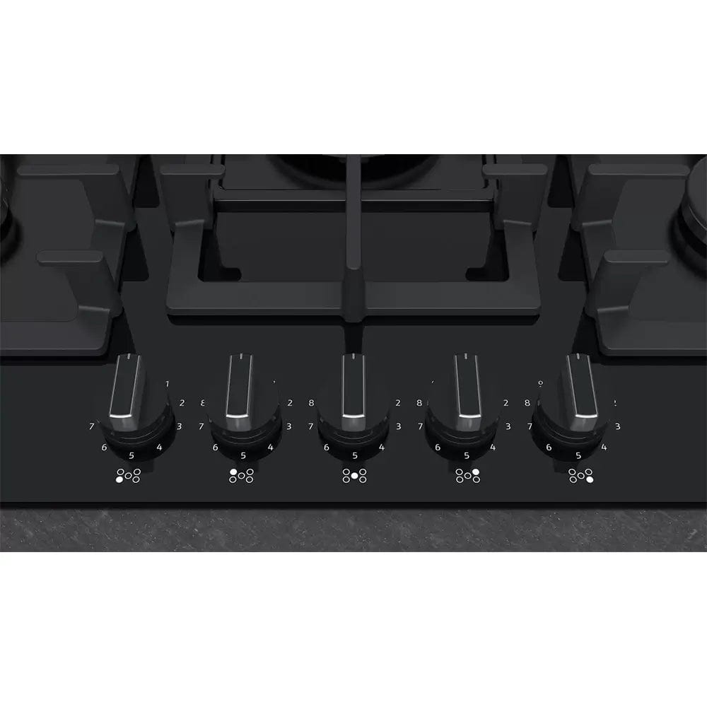 NEFF T27CS59S0 Gas Hob, 5 Burner, 75.2cm Wide - Tempered Glass, Black | Atlantic Electrics