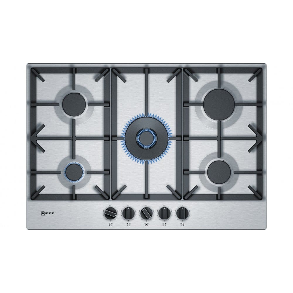 NEFF T27DS59N0 75cm 5 Zone Gas Hob in Stainless Steel | Atlantic Electrics - 39478282617055 