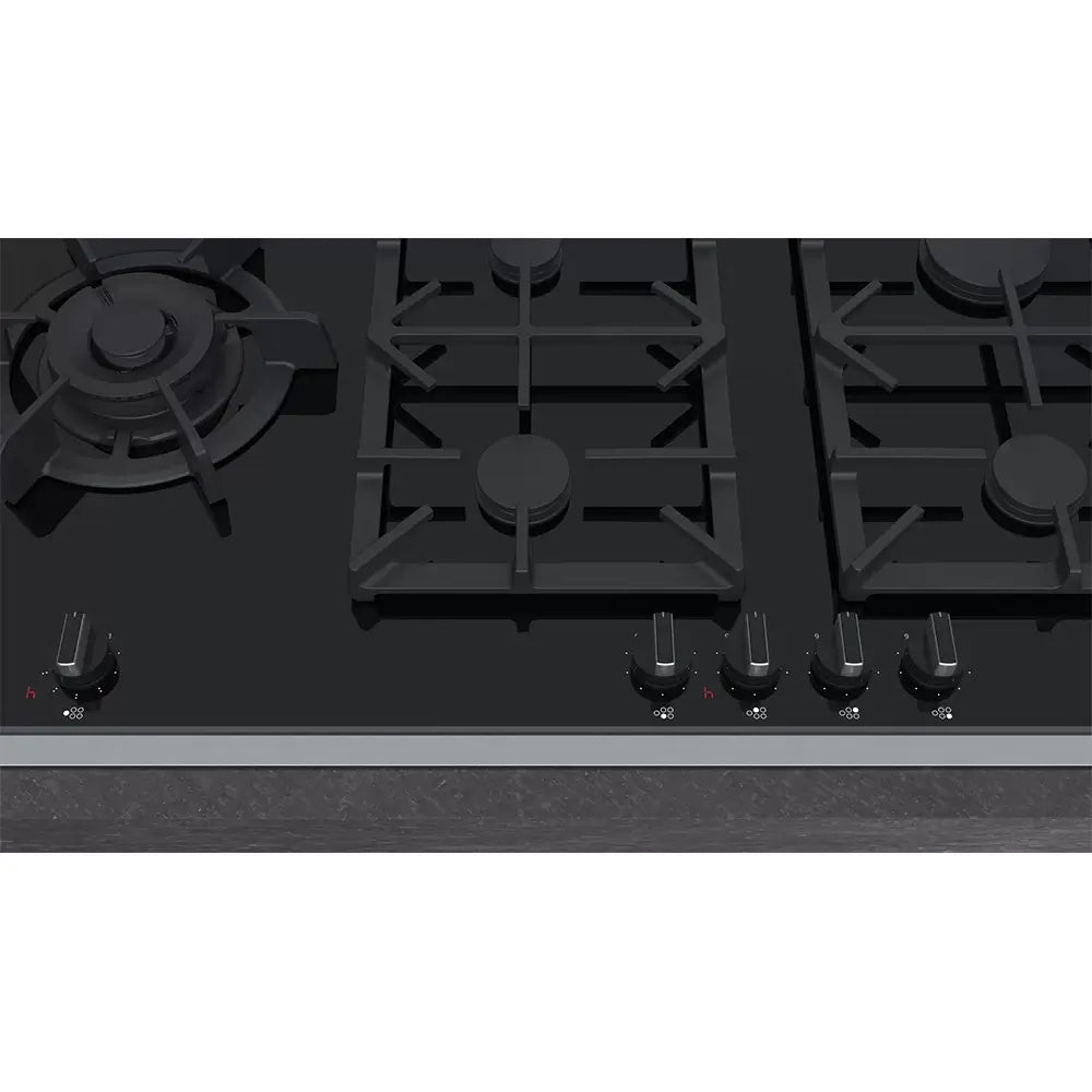 NEFF T29TA79N0 N90 Gas Hob, 5 Zones, Wok Burner, 91.8cm Wide - Ceramic, Black | Atlantic Electrics - 40157536485599 