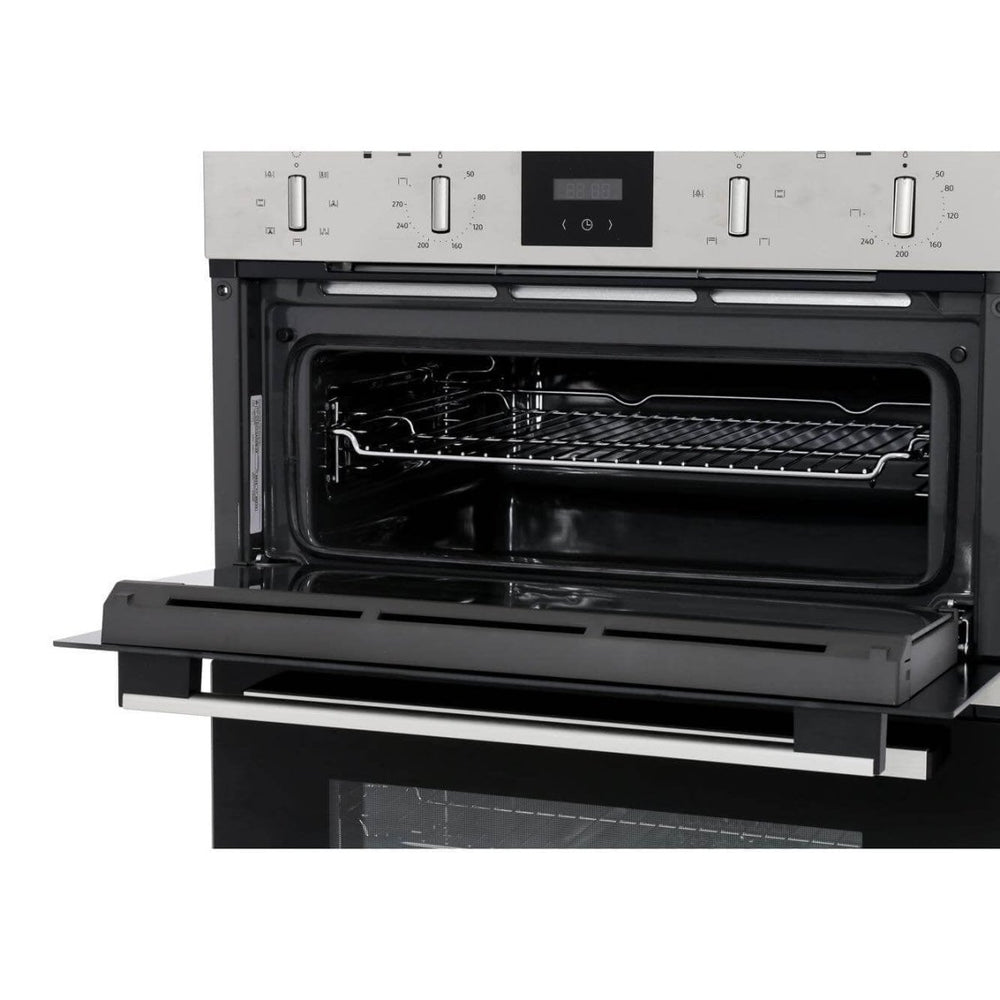 Neff U1GCC0AN0B Built In Electric Double Oven - Black & Steel - Atlantic Electrics - 39478296379615 