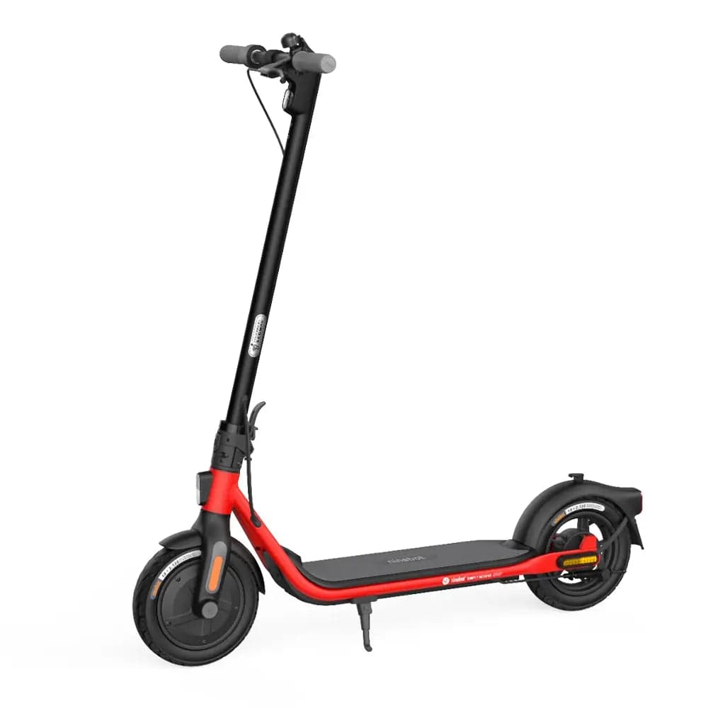 Ninebot D18E Kickscooter Powered by Segway, Electric Folding, 10-inch Air Tyres, 15.5mph - Black & Red - Atlantic Electrics - 39478294806751 