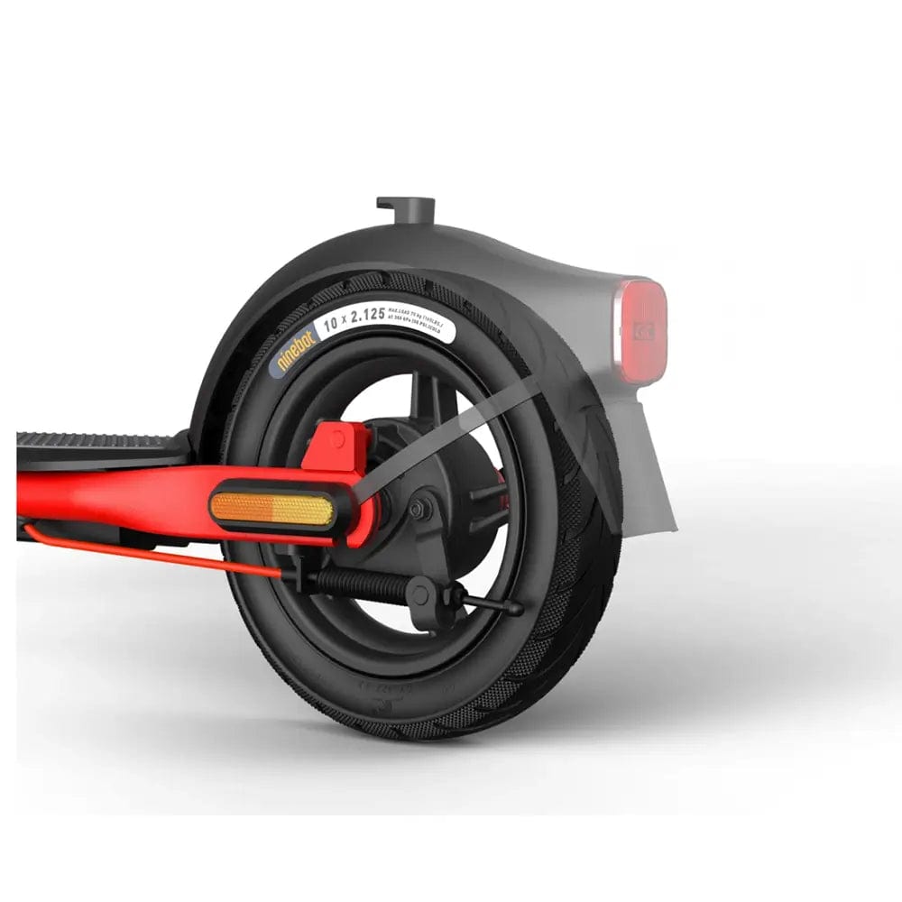 Ninebot D18E Kickscooter Powered by Segway, Electric Folding, 10-inch Air Tyres, 15.5mph - Black & Red | Atlantic Electrics