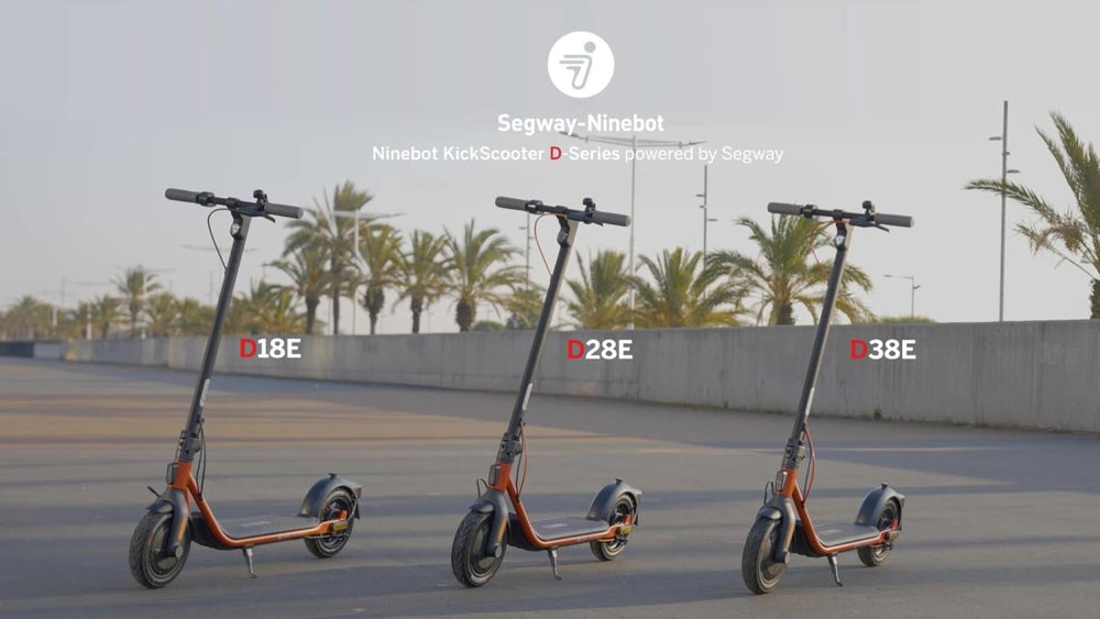 Ninebot D18E Kickscooter Powered by Segway, Electric Folding, 10-inch Air Tyres, 15.5mph - Black & Red - Atlantic Electrics - 39478295036127 