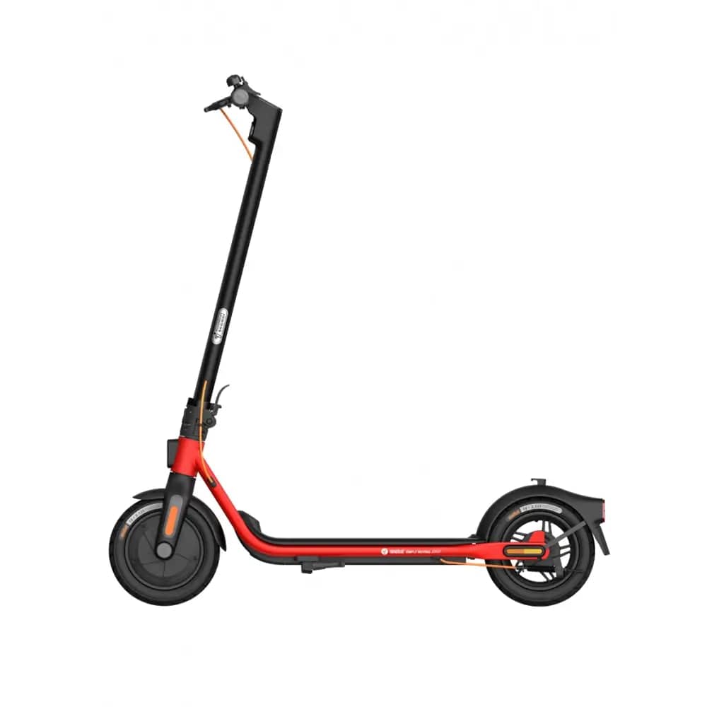 Ninebot D28E Kickscooter Powered by Segway, Electric Folding, 10-inch Air Tyres, 15.5mph - Black & Red - Atlantic Electrics - 39478294479071 