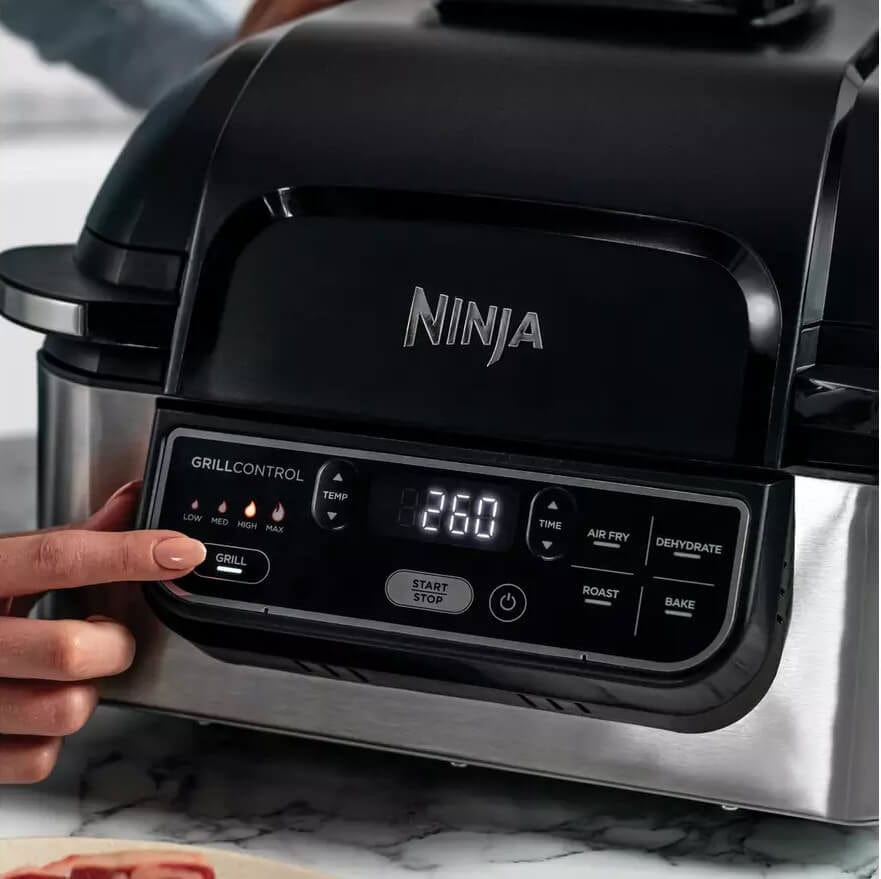 Ninja AG301UK Foodi Health Grill & Air Fryer Black/Stainless Steel | Atlantic Electrics - 39478297264351 