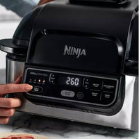 Thumbnail Ninja AG301UK Foodi Health Grill & Air Fryer Black/Stainless Steel | Atlantic Electrics- 39478297264351