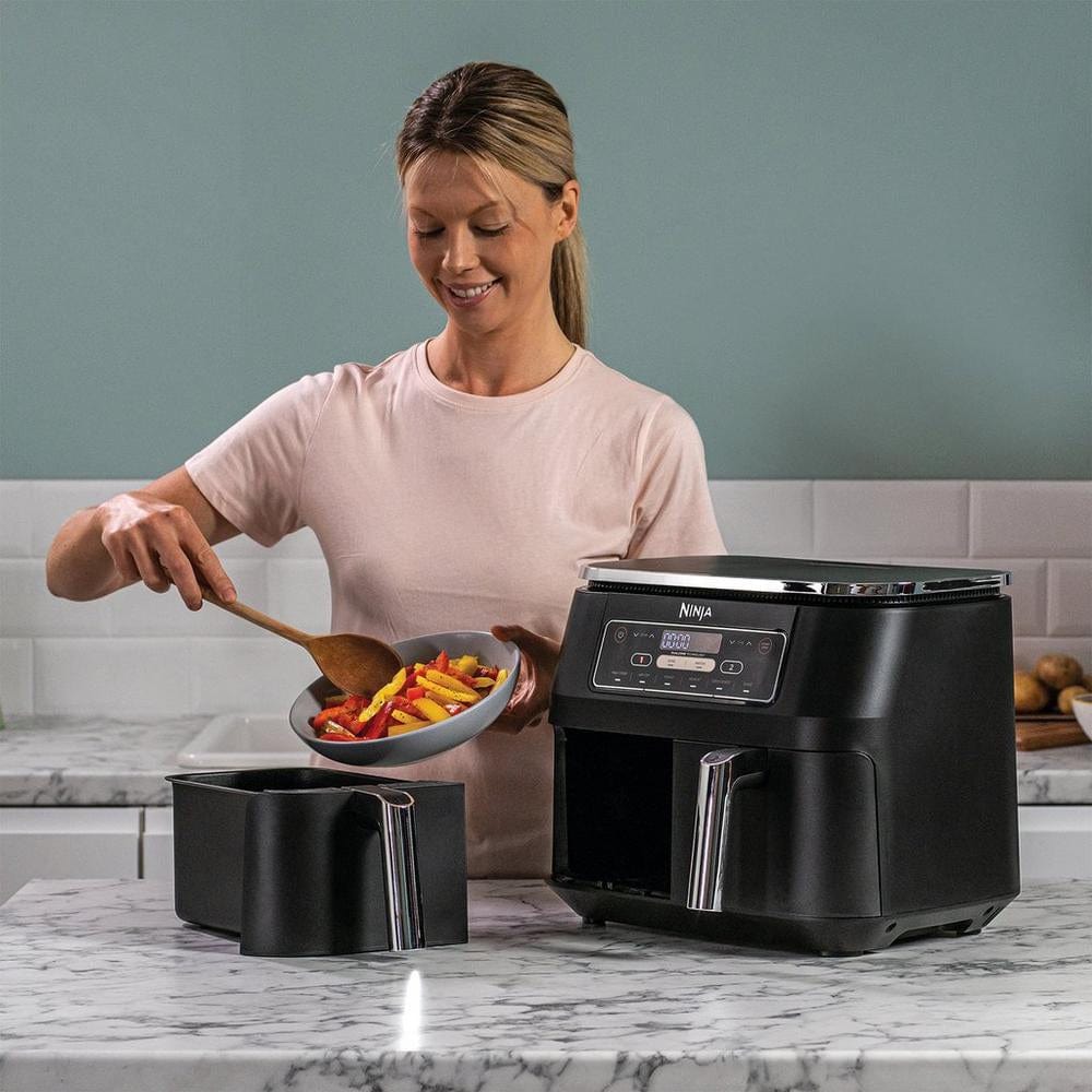 Ninja Foodi AF300UK 7.6L Dual Zone Air Fryer and Dehydrator - Black | Atlantic Electrics - 39478298706143 