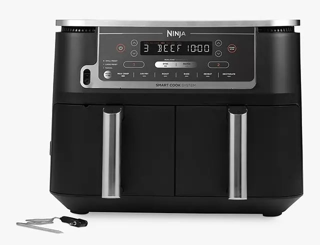 Ninja Foodi MAX AF451UK Dual Zone 9.5 Litre Smart Cook Air Fryer - Black | Atlantic Electrics - 40528735011039 
