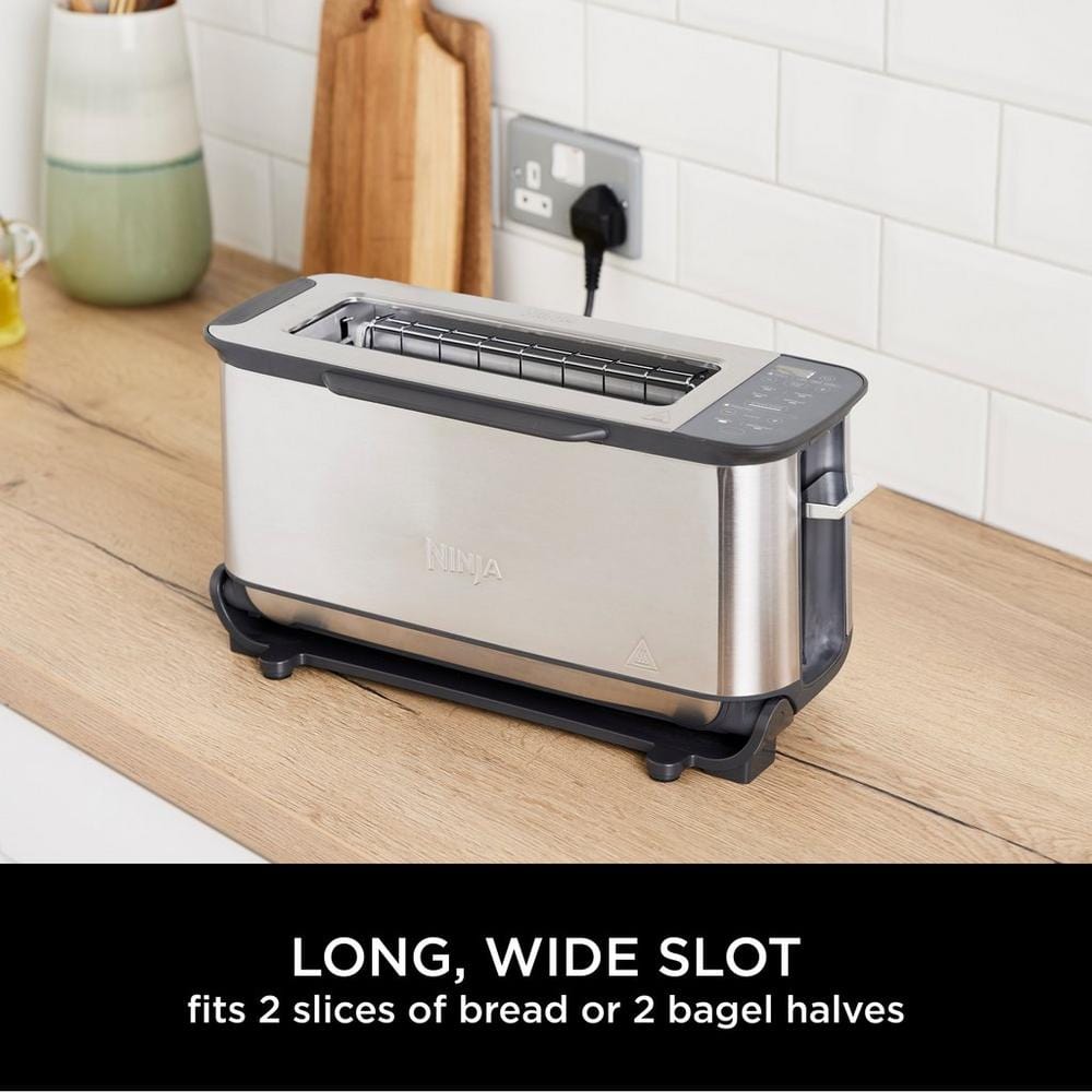 Ninja Foodi ST202UK 3-in-1 2-Slice Toaster, Grill and Panini Press - Stainless Steel | Atlantic Electrics