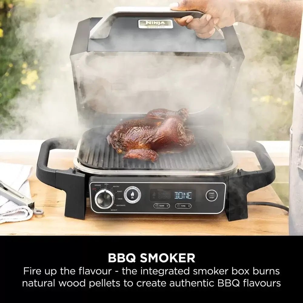Ninja Woodfire OG701UK Outdoor Electric BBQ Grill & Smoker – Grey/ Black | Atlantic Electrics - 39709214277855 