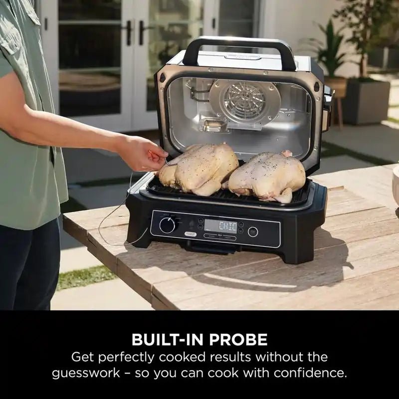 Ninja OG850UK Woodfire Pro XL Electric BBQ Grill & Smoker - Black/Grey | Atlantic Electrics - 41389681869023 