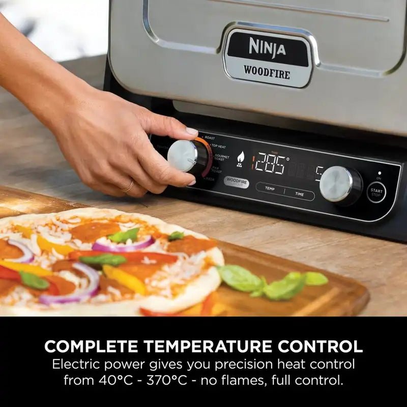 Ninja OO101UK Woodfire Electric Outdoor Oven - Terracotta/Steel | Atlantic Electrics