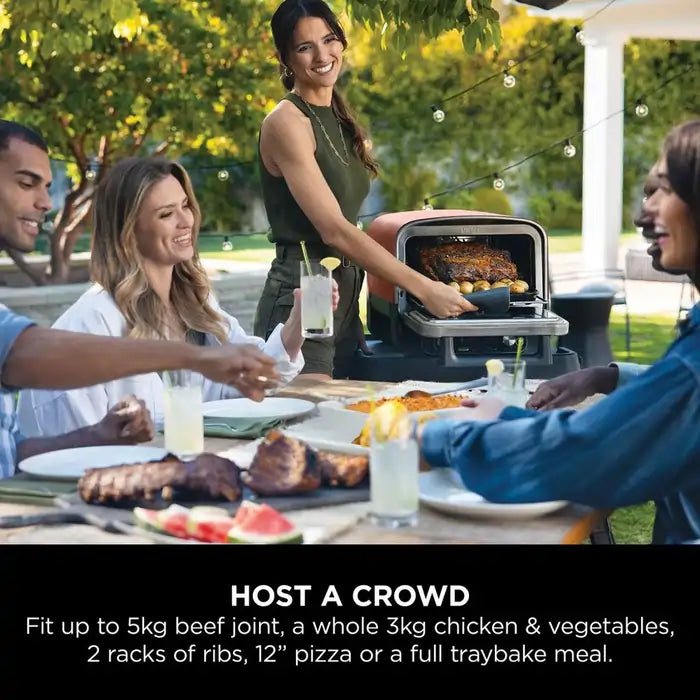 Ninja OO101UK Woodfire Electric Outdoor Oven - Terracotta/Steel | Atlantic Electrics