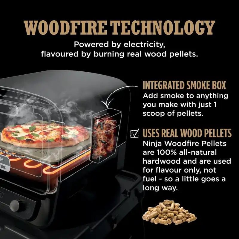 Ninja OO101UK Woodfire Electric Outdoor Oven - Terracotta/Steel | Atlantic Electrics