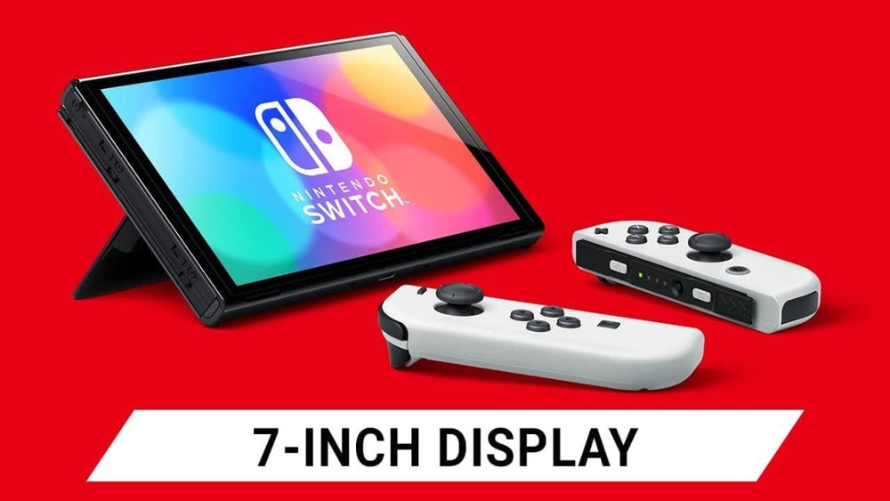 Nintendo Switch White OLED Console Games Bundle - With Free Gaming Headset + Travel Pack | Atlantic Electrics - 39478308077791 