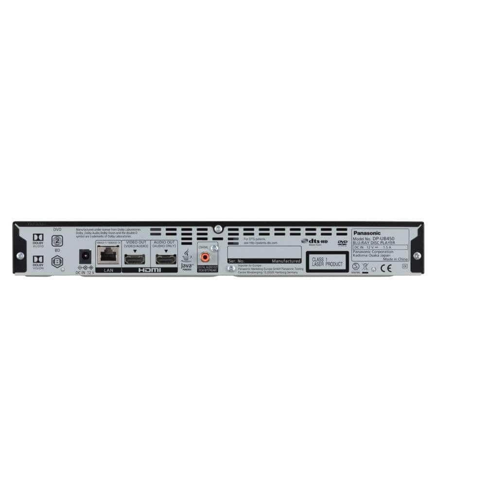 Panasonic DPUB450EB-K 4K Ultra HD Blu-ray Player with HDR10+ & Dolby Vision | Atlantic Electrics - 39478305358047 
