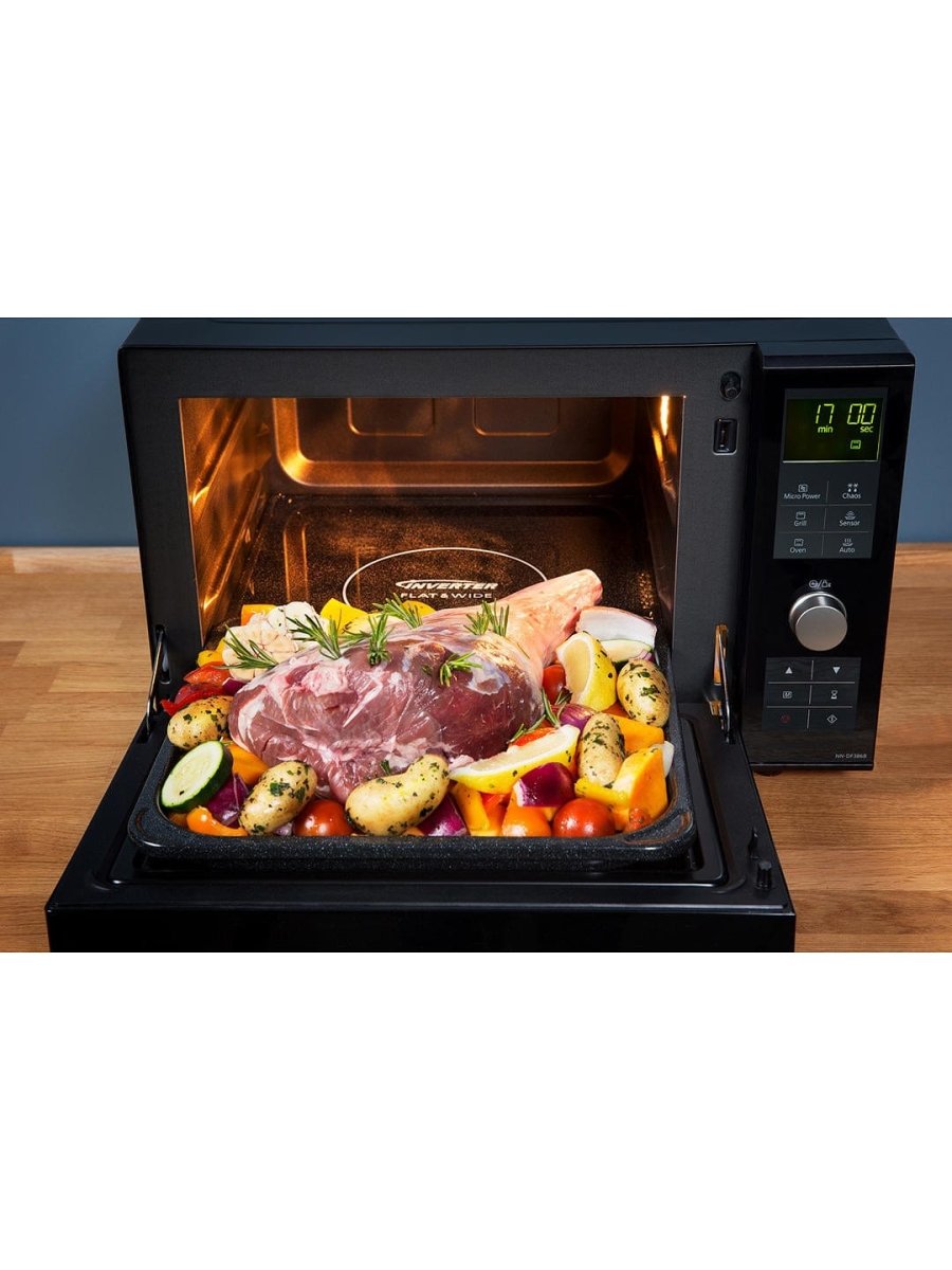 Panasonic NN-DF386BBPQ 3-in-1 Combination Flatbed Microwave Oven, 1000 W, 23 Litre, Black | Atlantic Electrics - 39478307356895 