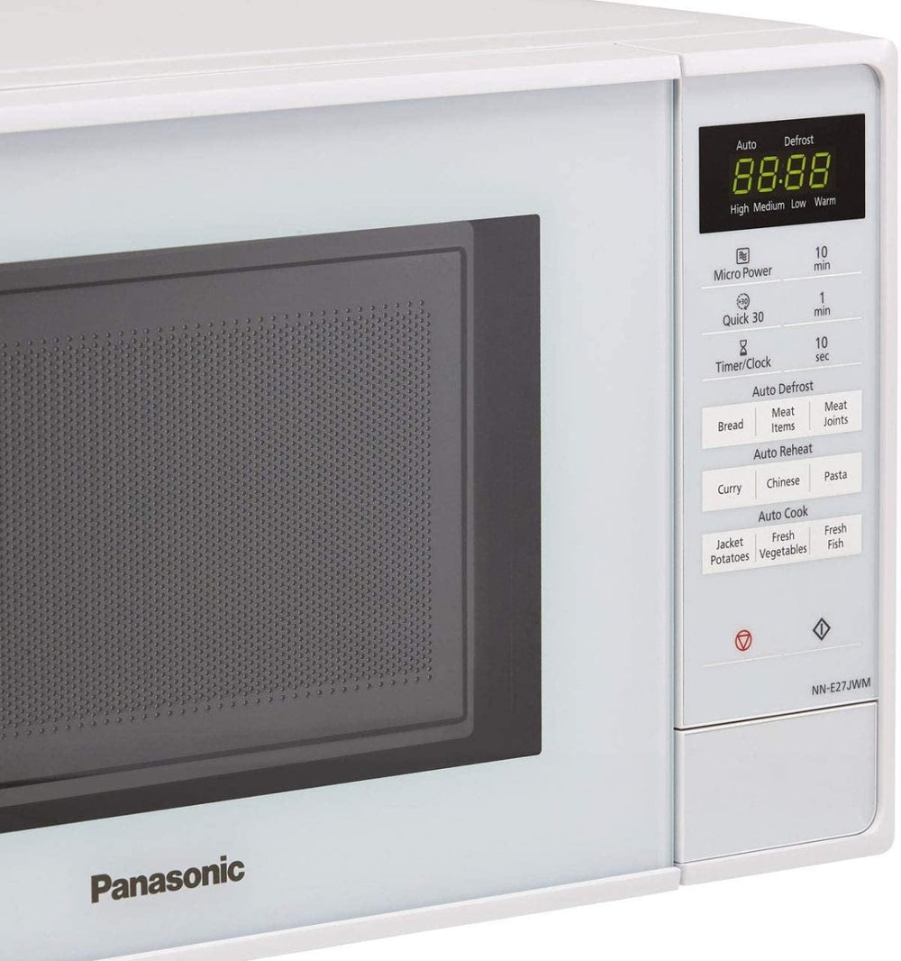 Panasonic NN-E27JWMBPQ 800W Compact 20 litre Solo Microwave Oven - White - Atlantic Electrics - 39478305620191 