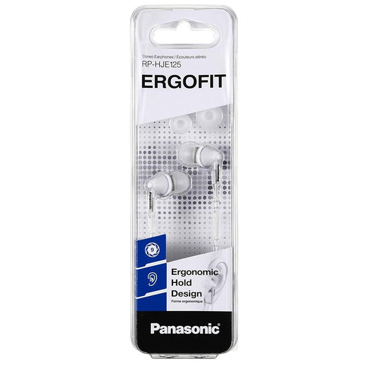 Panasonic RPHJE125E-W Ergofit In-Ear Stereo Earphones - Headphones - White | Atlantic Electrics