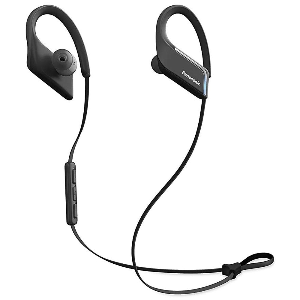 Panasonic Wings RP-BTS55EK Cordless Neckband Water Resistant Bluetooth Earphones - Black - Atlantic Electrics - 39478320234719 