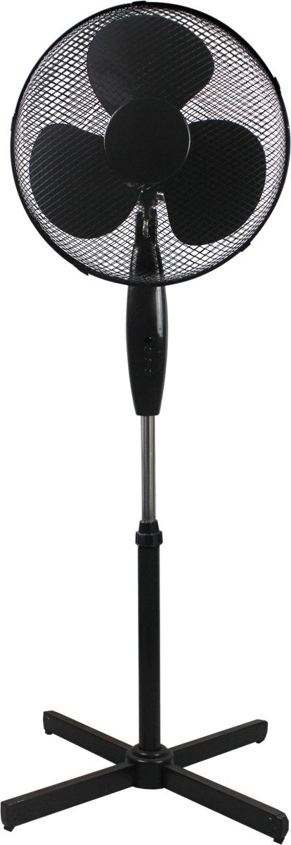 Prem-I-Air EH1795BLK 16" (40cm) Oscillating Pedestal Fan with 3 Speed Settings - Black | Atlantic Electrics - 39478319481055 