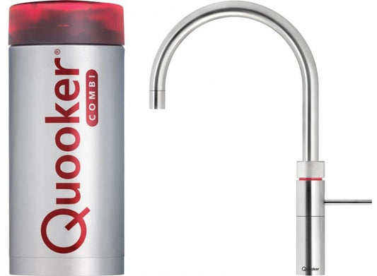 Quooker Fusion Round COMBI 2.2 Stainless Steel 3 in 1 Boiling Water Tap with 7 Liters Tank | Atlantic Electrics