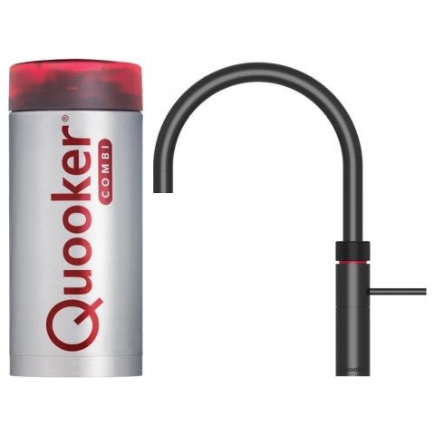 Quooker Fusion Round COMBI 2.2 Black 3 in 1 Boiling Water Tap with 7 Liters Tank | Atlantic Electrics