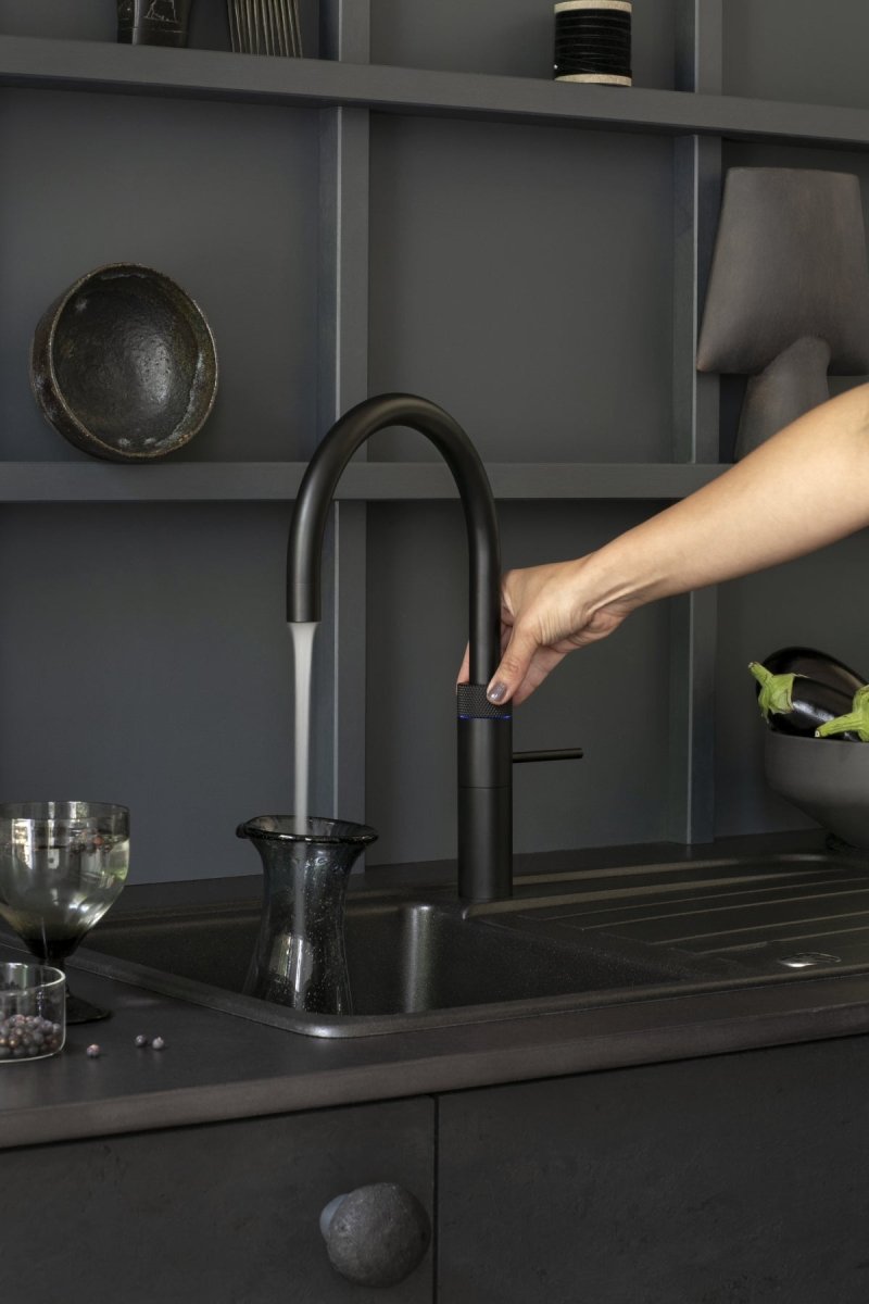 Quooker Fusion Round COMBI 2.2 Black 3 in 1 Boiling Water Tap with 7 Liters Tank | Atlantic Electrics