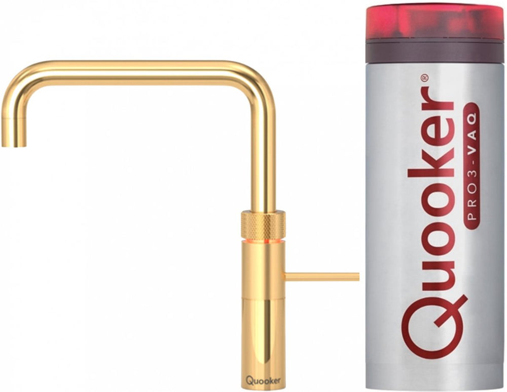 Quooker Fusion Square PRO3 Gold 3 in 1 Boiling Water Tap with 3 Liters Tank | Atlantic Electrics - 41484420055263 