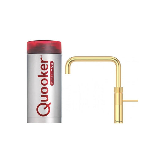 Quooker Fusion Square PRO7 Gold 3 in 1 Boiling Water Tap with 7 Liters Tank | Atlantic Electrics