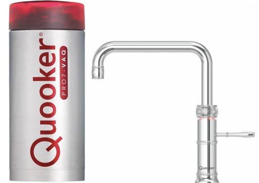 Quooker Classic Fusion Square PRO7 Stainless Steel 3 in 1 Boiling Water Tap with 7 Liters Tank | Atlantic Electrics